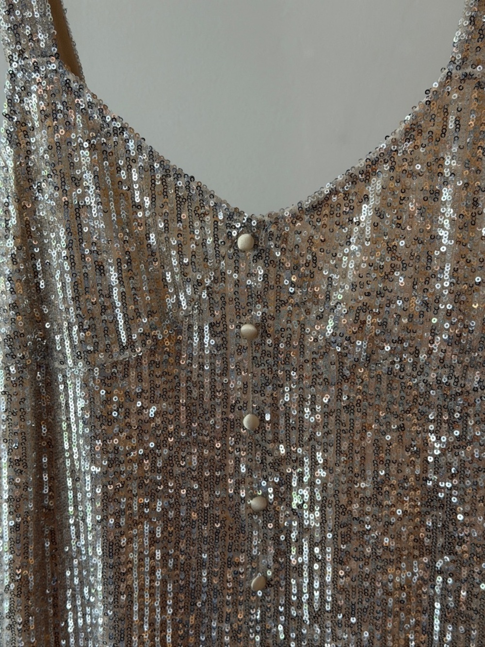 Zara Champagne Sequin Dress - Picture 3 of 5